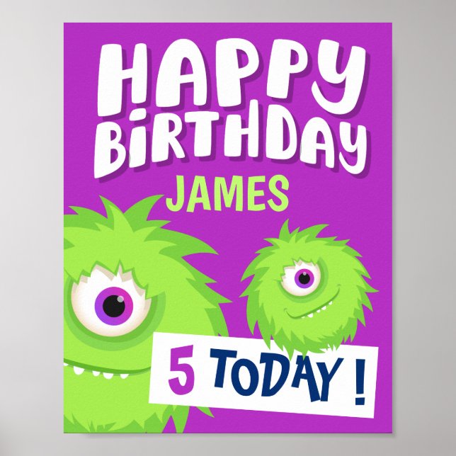 Poster Roxo Pequeno Monstro Bonito (Frente)