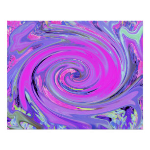 Pôster Roxo Quente Colorido e Redemoinho Boho Hippie Roxo