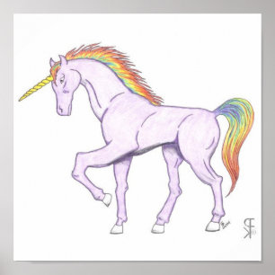 Poster Roxo Rainbow Unicorn
