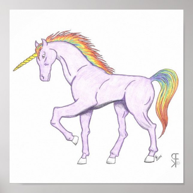 Poster Roxo Rainbow Unicorn (Frente)