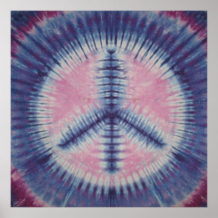 Pôster Roxo - Sinal de Paz - Tie Dye