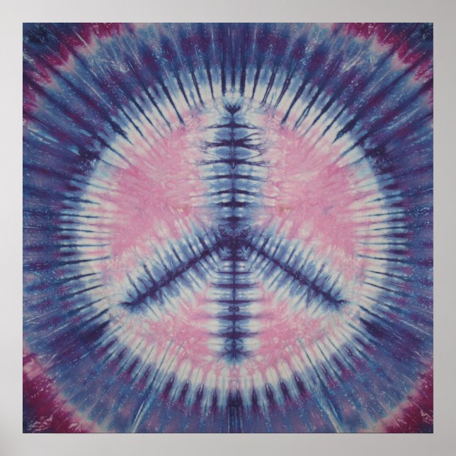 Pôster Roxo - Sinal de Paz - Tie Dye (Frente)