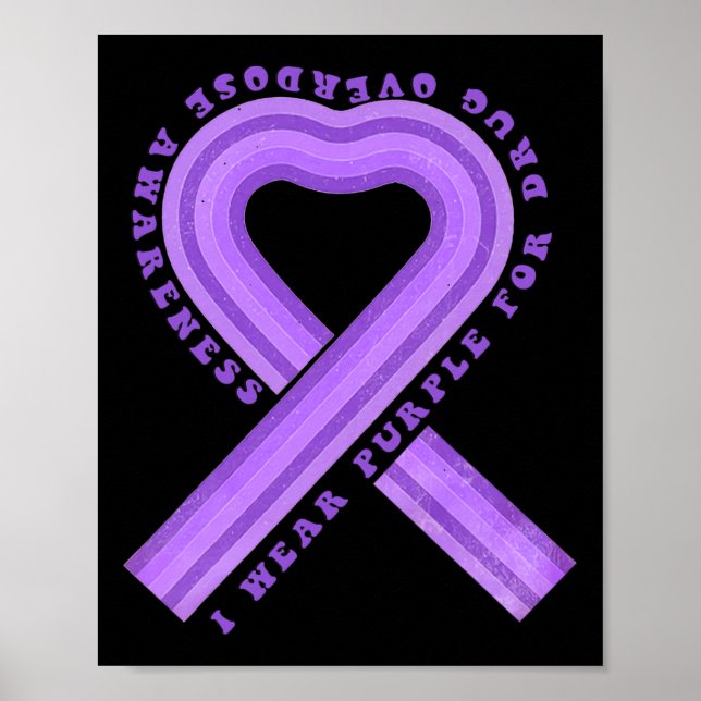 Poster Roxo vestido Para Sensibilização Para A Sobredosag (Frente)