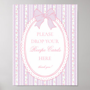 Poster Roxo Vintage Chique Floral Compartilhe uma Receita