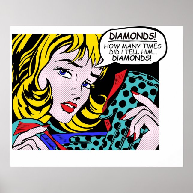Poster Roy Lichtenstein Quic Art - Rapariga com Luvas (Frente)