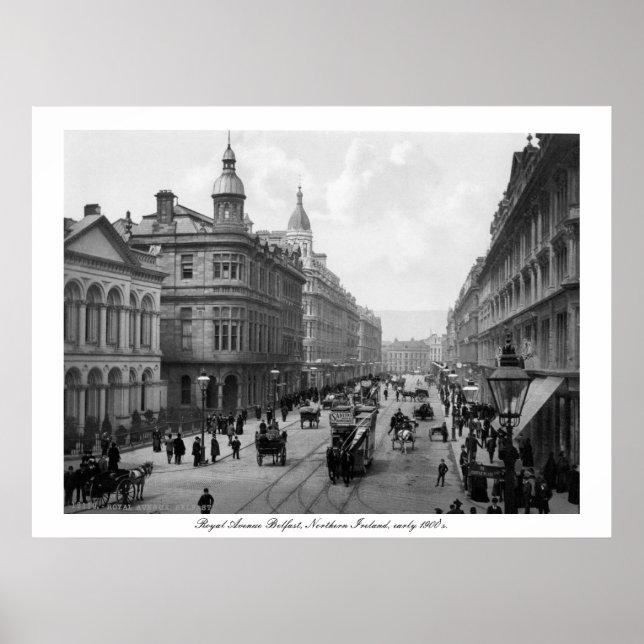 Pôster Royal Avenue Belfast, N. Irlanda, início dos anos  (Frente)