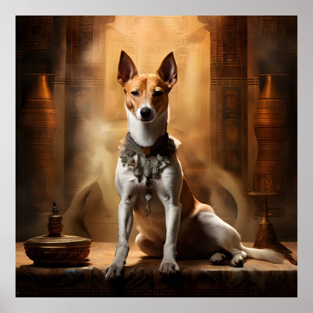Poster Royal Basenji na Pirâmide Egípcia (Frente)