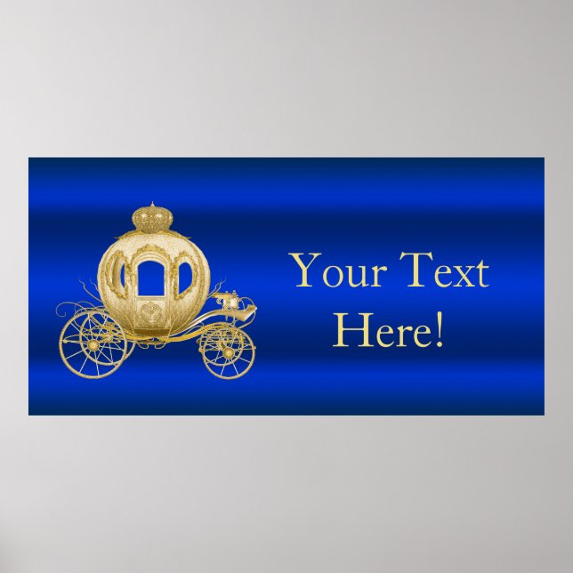 Pôster Royal Blue and Gold Prince Baby Shower (Frente)