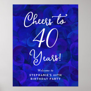 Poster Royal Blue Cheers para 40 anos de aniversário de 4