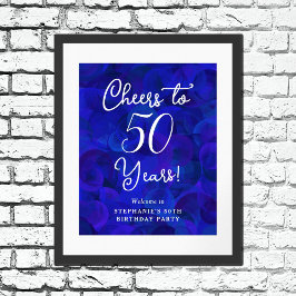 Poster Royal Blue Cheers para 50 anos 50º aniversário
