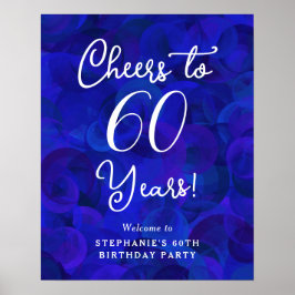 Poster Royal Blue Cheers para 60 anos 60 anos aniversário