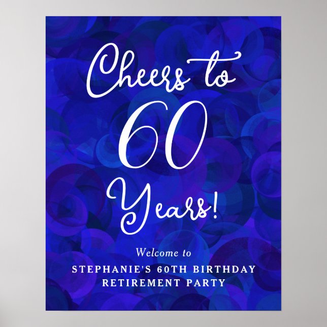 Poster Royal Blue Cheers para 60 anos de aposentadoria de (Frente)