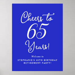 Poster Royal Blue Cheers para 65 anos de festa de aposent