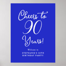 Royal Blue Cheers to 90 Anos Aniversário Bem-vindo