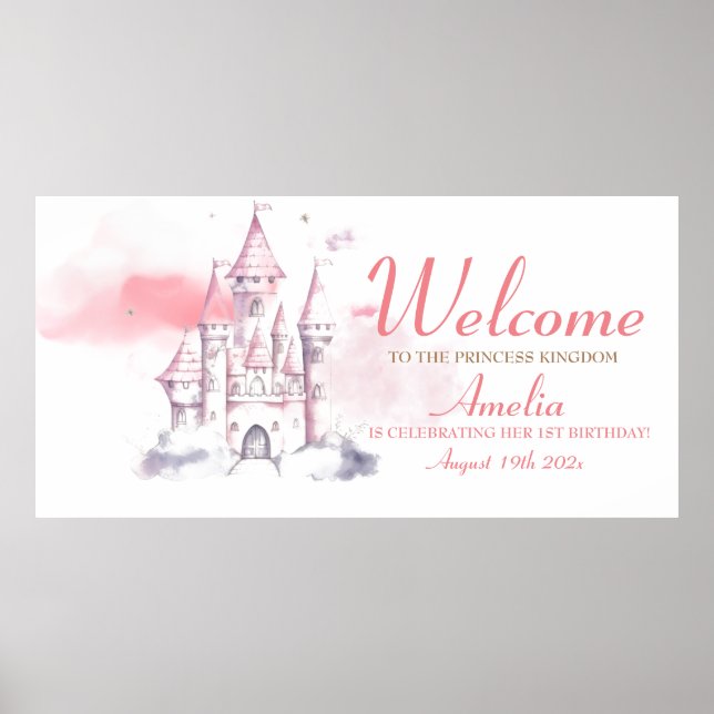 Poster Royal CASTLE Little Princess Festa de aniversário  (Frente)