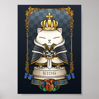 Poster Royal Cat Chess King Piece