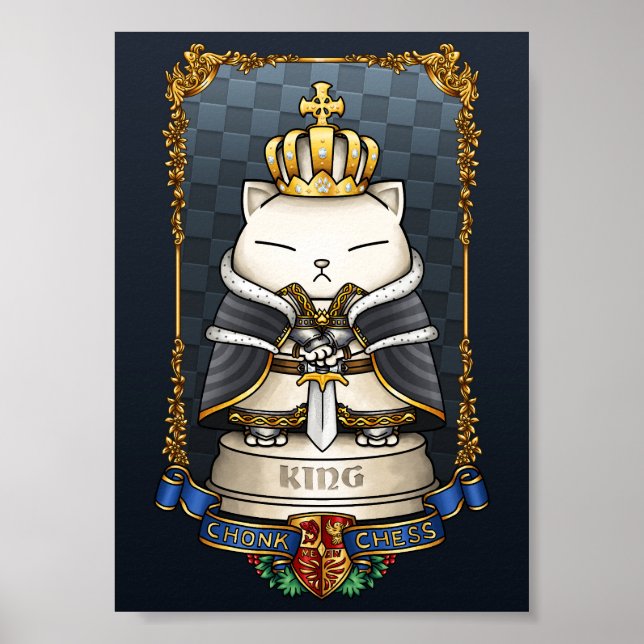 Poster Royal Cat Chess King Piece (Frente)