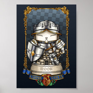 Poster Royal Cat Chess Rook Piece