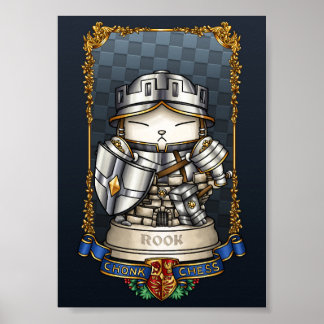 Poster Royal Cat Chess Rook Piece