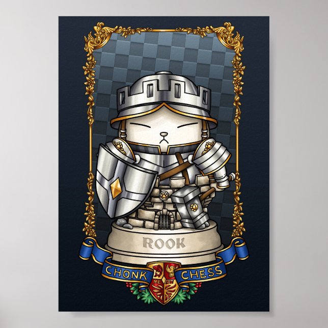 Poster Royal Cat Chess Rook Piece (Frente)