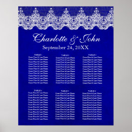 Poster Royal Cobalt Lace Seating Chart Poste