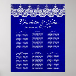 Poster Royal Cobalt Lace Seating Chart Poste