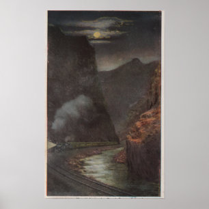 Pôster Royal Gorge, CO - Vista da Lua no Comboio