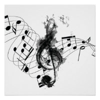 Royal Music Note efeito preto e branco do fumo