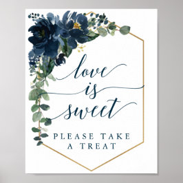 Poster Royal Navy Wedding Sign Love Is Sweet