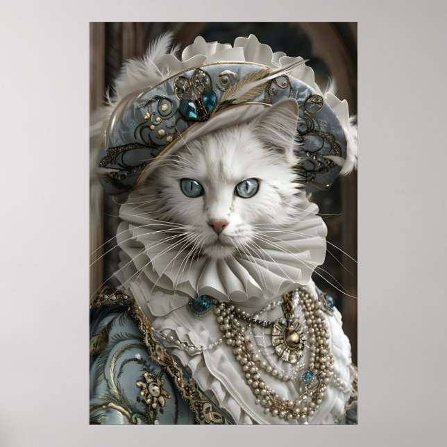 Poster Royal Ragdoll Cat Portrait, Renaissance Pet Art (Frente)