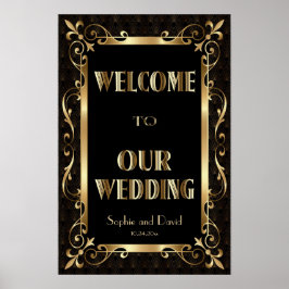 Pôster Royal Roaring 20s Dourado Art Deco Sinal de Boas-v