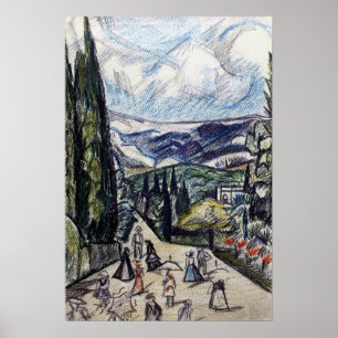 Poster Rozanova - Paisagem da Crimeia 1913