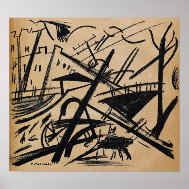 Poster Rozanova - União Da Juventude 1913 (Frente)