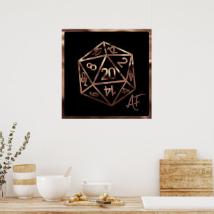 Poster RPG Crit AF   Copper Fantasy Tabletop Gamer Dice
