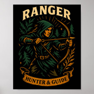 Poster Rpg Gamer Ranger D20 Dice Nerdy Men Women Kid