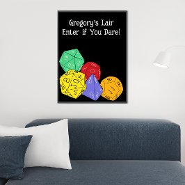 Poster RPG Gaming Dice, Conselho, Jogos Fantásticos Perso