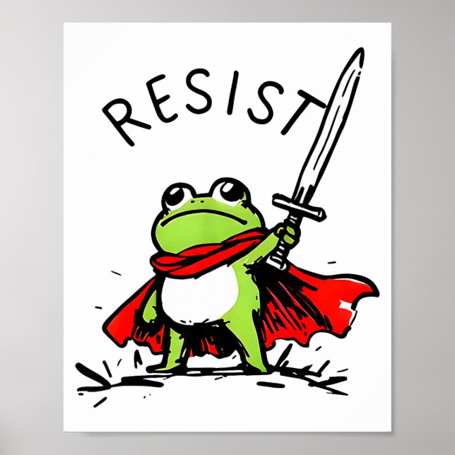 Poster Rtland Frog Protest Resist Funny Frogs Activist  (Frente)