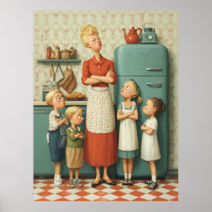 Poster Rtro Mãe e Crianças Stanff