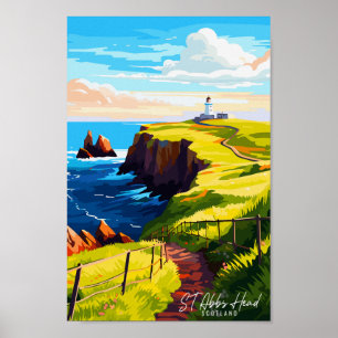 Poster Rua. Abbs Head Scotland - viagens vintage