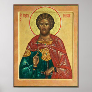 Poster Rua: Alexander Nevsky Orthodox Christian Icon Impr