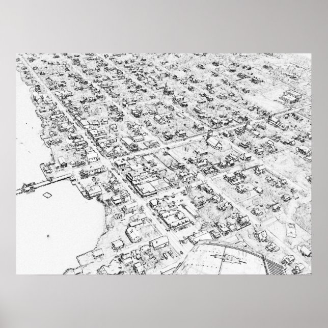 Pôster Rua Andrews, New Brunswick Aerial (Frente)