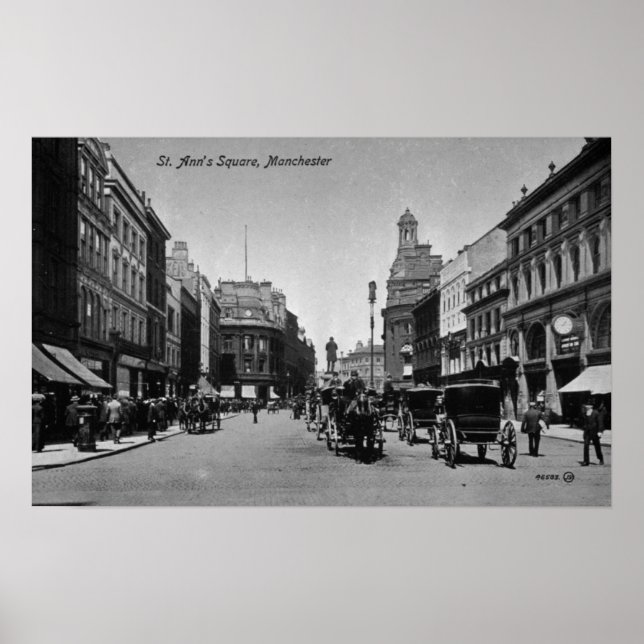 Poster Rua. Ann's Square, Manchester, c.1910 (Frente)
