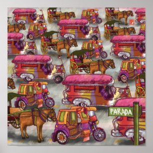 Pôster Rua asiática ocupada