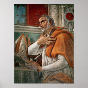 Pôster Rua. Augustine em sua Célula, c.1480