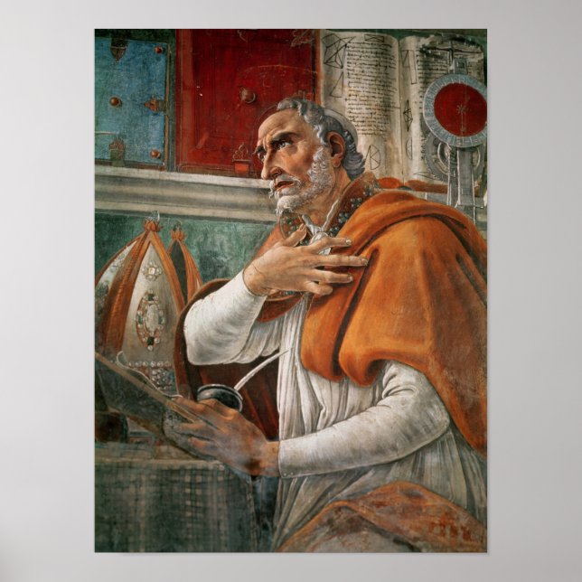 Pôster Rua. Augustine em sua Célula, c.1480 (Frente)