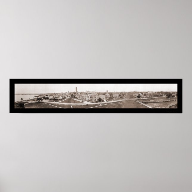 Pôster Rua Augustine FL Foto 1912 (Frente)