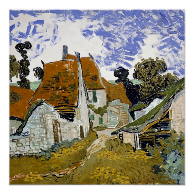 Pôster Rua Auvers-sur-Oise por Vincent van Gogh (Frente)