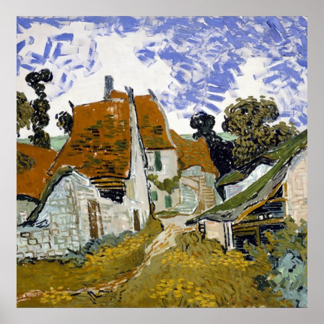 Poster Rua Auvers-sur-Oise por Vincent van Gogh (Frente)