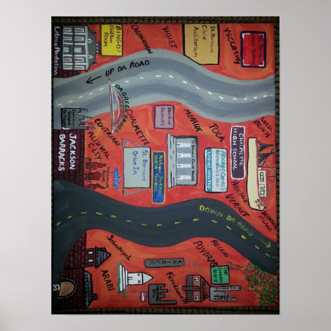 Pôster Rua: Bernard LA "Up da estrada" e "Down da estrada (Frente)