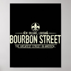 Poster Rua Bourbon Nova Orleans Louisiana Abalada